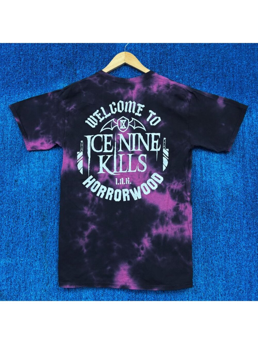Ice Nine Kills Horrorwood Rock Pink/Black Tie-Dye T-Shirt Size Medium